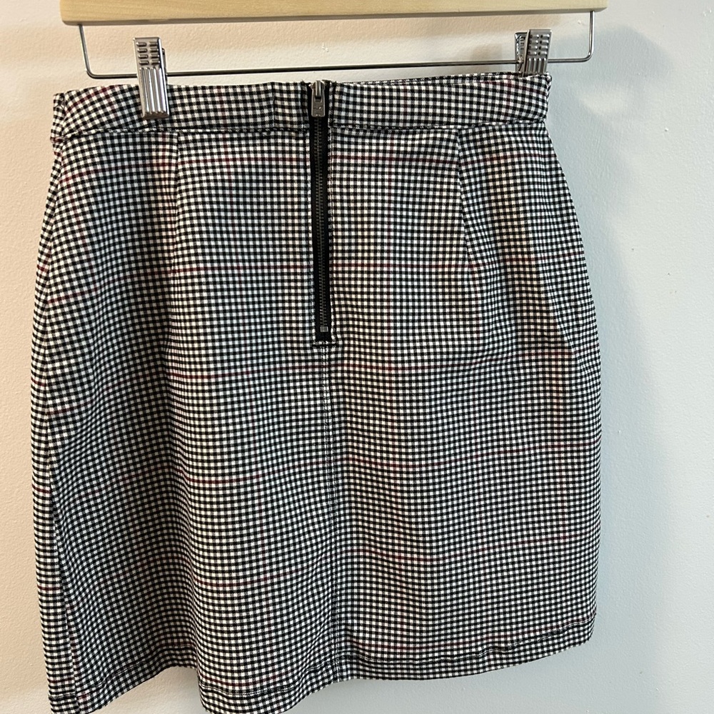 Hollister Black, White, and red Gingham High Rise Pencil Skirt